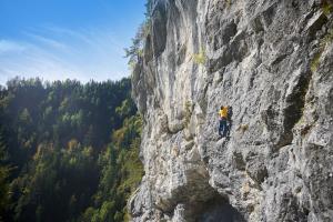 Plezanje Burjakove peči Foto Tomo Jeseničnik Vir RRA Koroška 